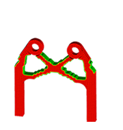 マウントブラケットのトポロジー最適化：結果形状
